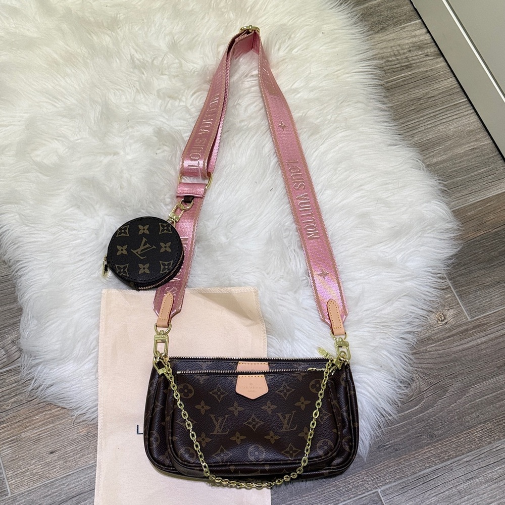 Stylish Pink and Brown Crossbody Bag